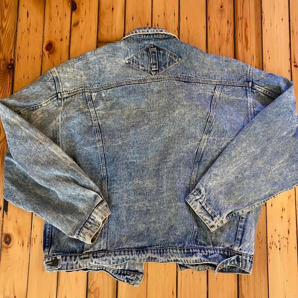Vintage 1990s Acid Wash Denim Jean Jacket XL - Picture 5 of 5
